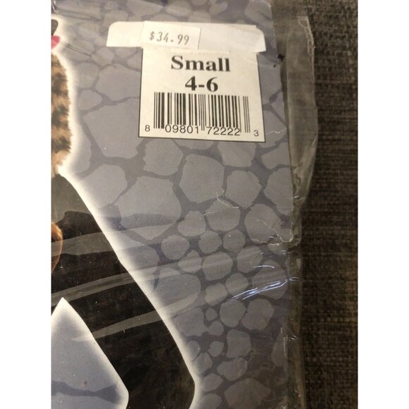 Girl's Black Brown Leopard Grrrl 2 Pc Costume Kid Size Small 4-6 Halloween - Picture 3 of 4